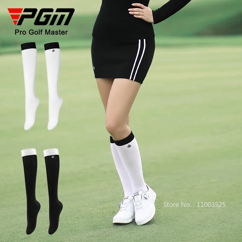 

PGM Ladies Thicken Warm Golf Socks Women Knee-high Patchwork Stocking Female High-elastic Slim Sport Stocking Casual Socks