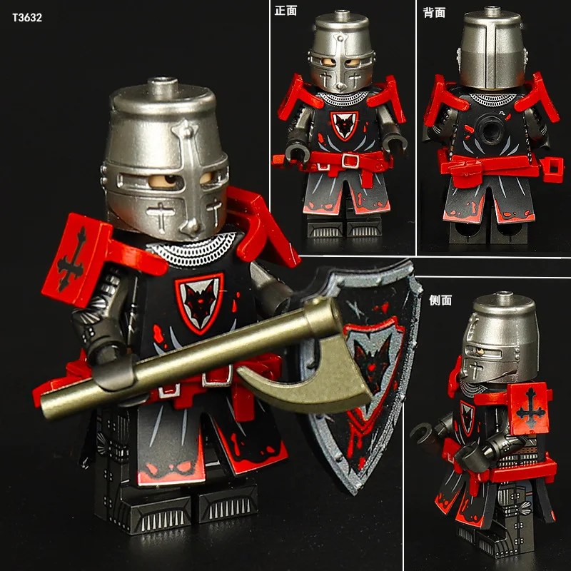 ST3631-3636 Middle Ages Fire Dragon Shadow Knight Assembled Building Blocks Toy Enthusiasts Collection view 3