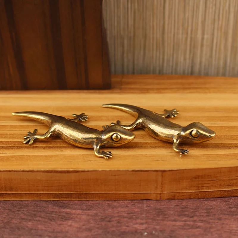 Gecko Figure Home Decor Animal Office Desktop Decoration Climbing Wall Gecko Small Bronze Decoration