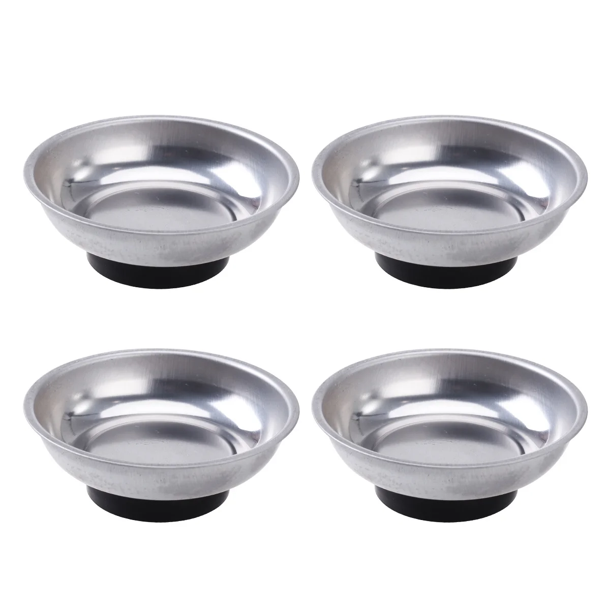 

4Pcs Stainless Steel Round Magnetic Parts Tray 3 Inch Screw Holder Bowl Rubber Bottom for Tools Small Parts Screw Holder Tray