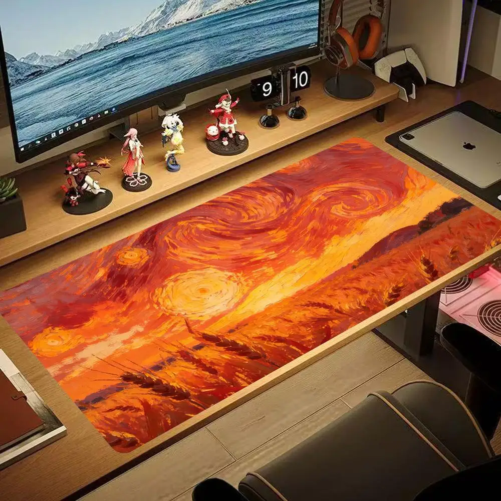 

Art oil painting Mouse Pad 90x40CM non-slip Gaming Mousepad Gamer E-Sports Mouse Mat Game Mechanical Keyboard XXL Desk Mat