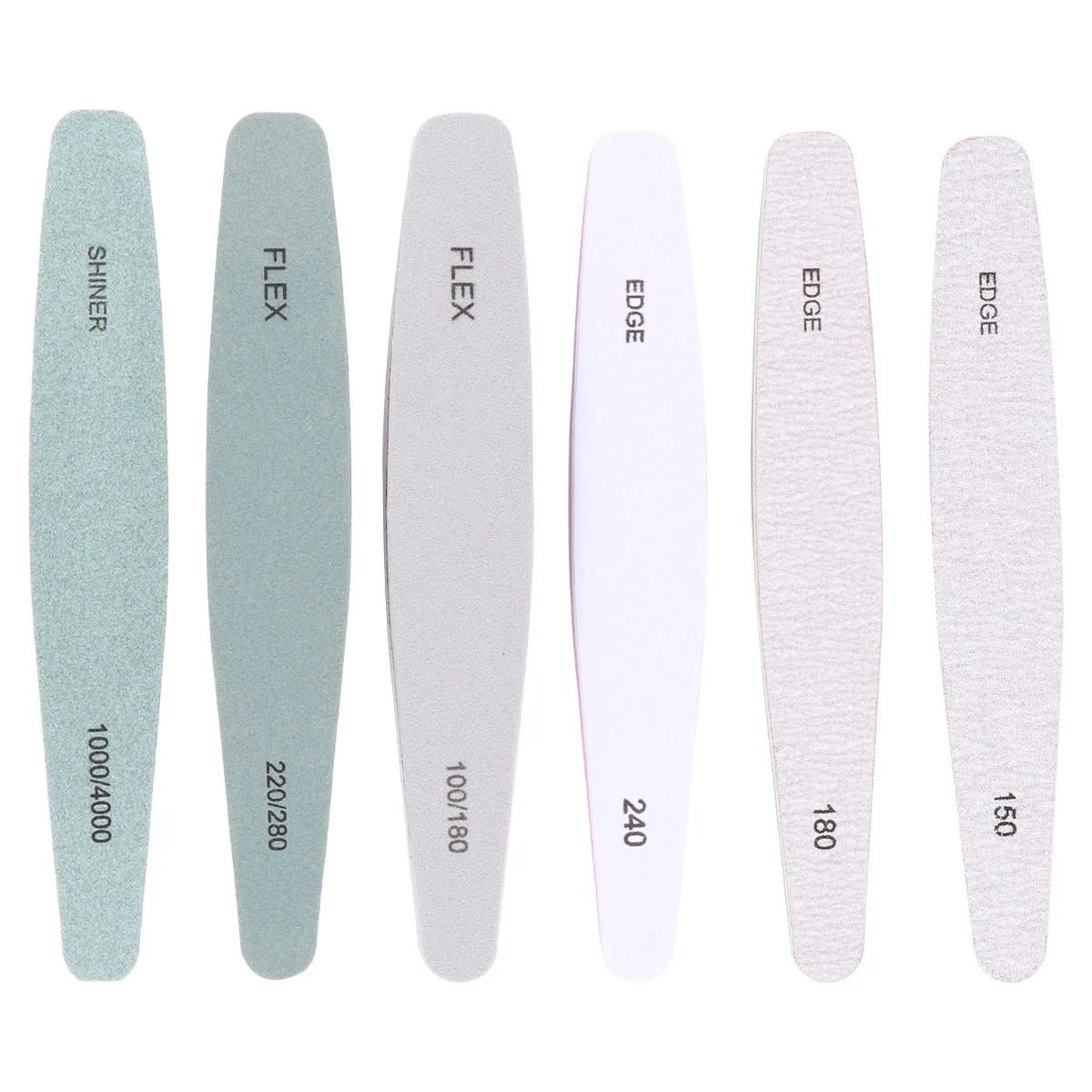 Conjunto de ferramentas para unhas, 6 peças, leve, durável, lixas para unhas falsas naturais, manicure, remoção de esmalte, tira de lixa