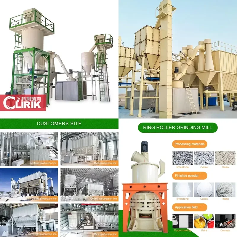2026 CE CaCO3 Bentonite Marble Gypsum Calcium Carbonate Calcite Powder Making Machine Motor PLC Control Engine