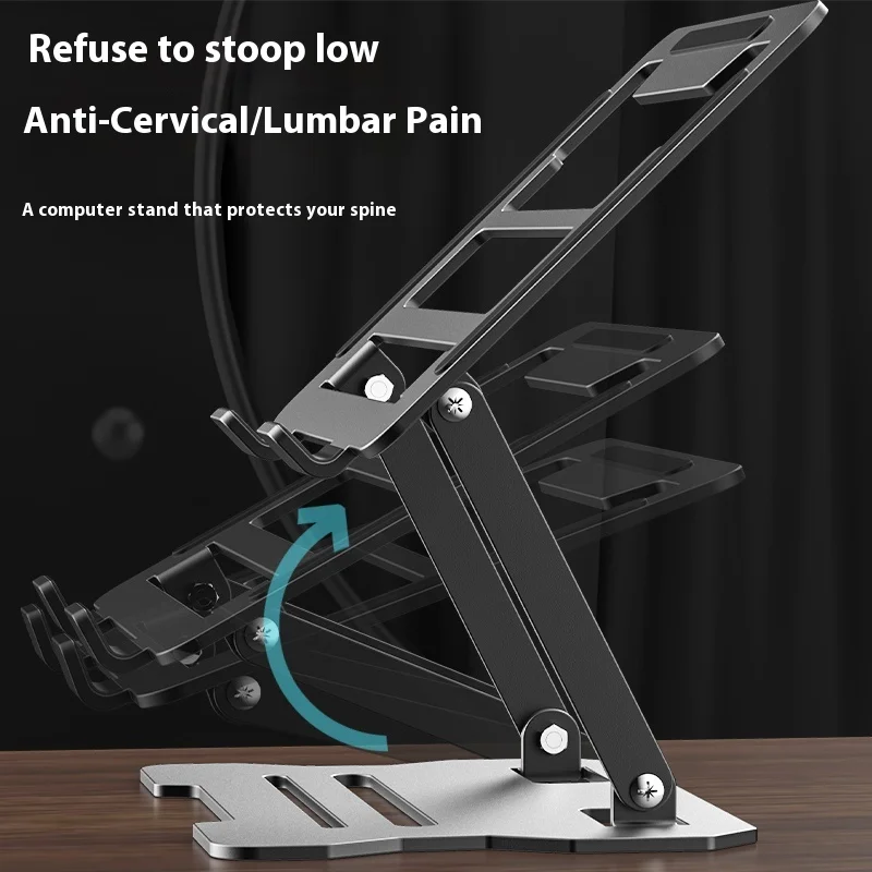 Taşınabilir dizüstü Tablet standı tutucu evrensel Anti kayma istikrarlı Metal braketi ayarlanabilir dizüstü yükseltici dizüstü Macbook için standı