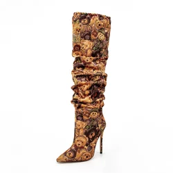 European and American High-quality Fashion Pile Up Boots, Women's Four Season Banquet Boots, Nightclubs, Sexy Runway Shoes