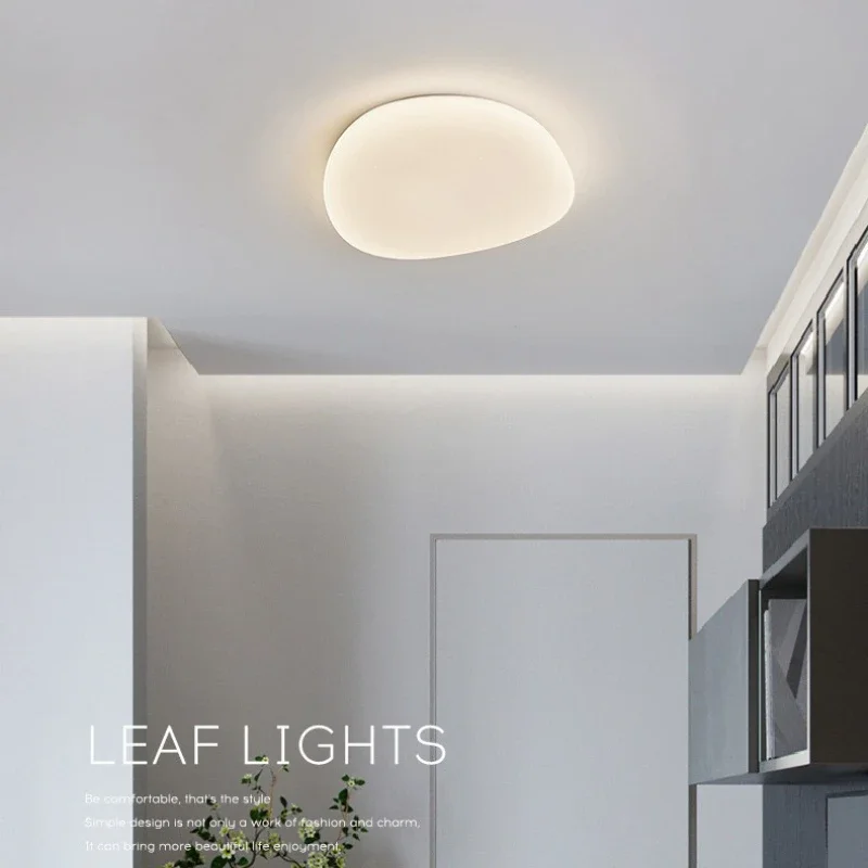 Luces de techo LED de modelado de guijarros nórdicos modernos, iluminación interior para dormitorio, sala de estar, baño y hogar