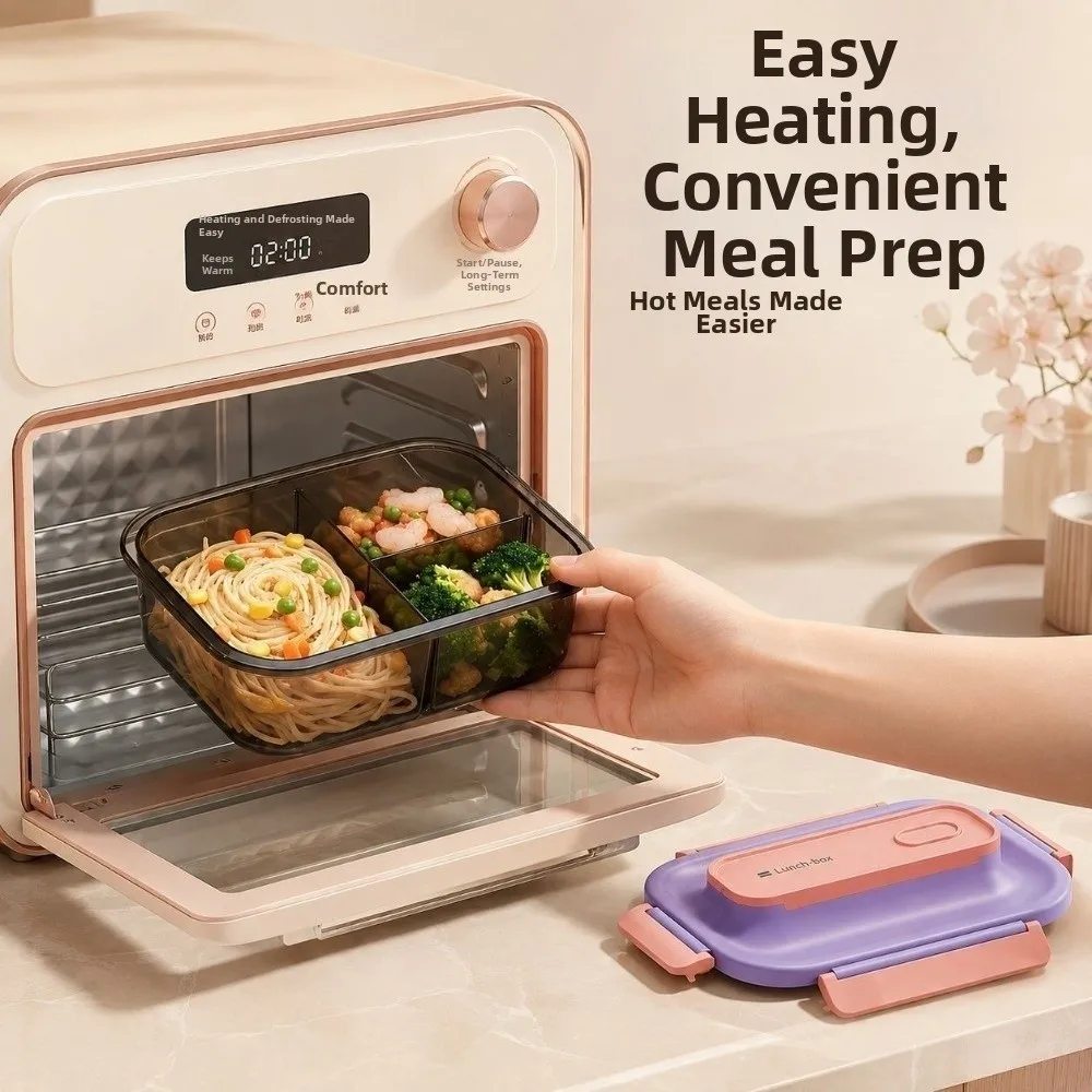 Portable Divided Lunch Box Leak-proof Microwaveable Picnic Fresh Box Sealed Large Capacity Fruit Food Boxes Outdoor Activities