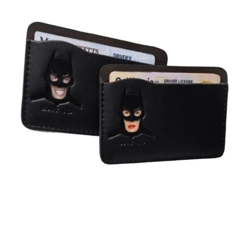 1pc Hero Squad Bat ID Personaggio Porta carte corto Custodia personalizzata Porta carte con maschera da supereroe Portafoglio per regalo di amici