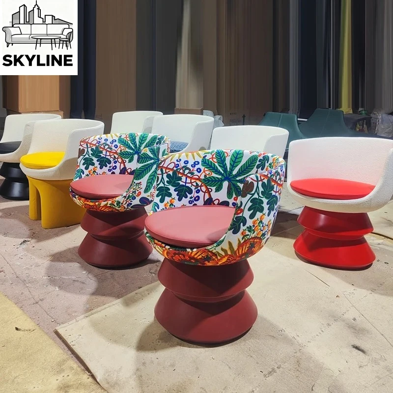 Italian Simple Living Room Chairs Home Negotiation Backrest Chair Light Luxury Designer Rotatable Leisure Living Room Chair