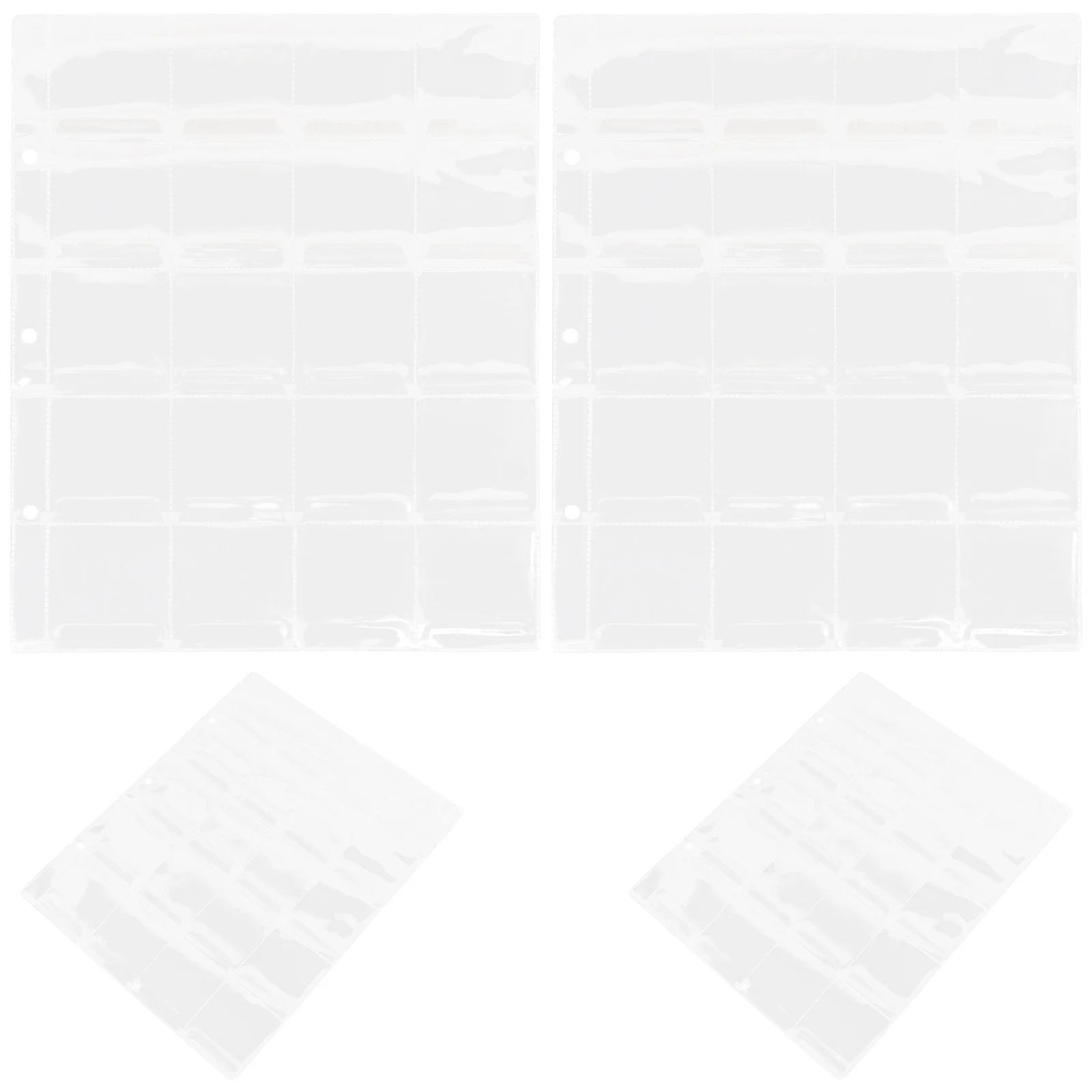 

4Pcs Coin Binder Page Collection Album Clear Coin Sleeves Storage Holder for Stamp Medallion Currency Organizer Protector