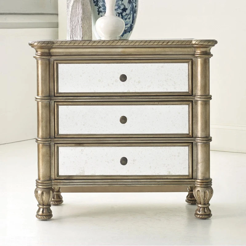 Storage Rack Simple Modern Small Cabinet Nordic Mirror Locker Bedroom Solid Wood Storage Cabinet