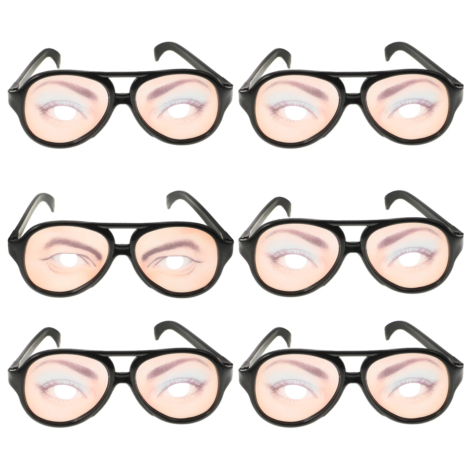 6 Pcs Eyeglasses for Adults Halloween Costumes Party Props Men and Women Googly Eyes