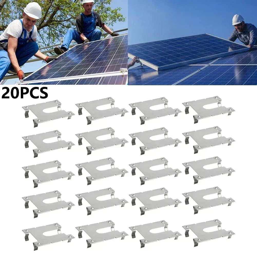20pc Solar Energy Grounding Lug Stainless Steel Earth Plate Grounding Clip Washer Solar Panels PV Roof Fitting Solar Accessries