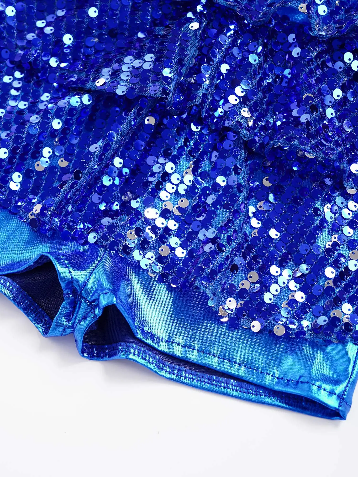 فستان Unitard قصير مزين بالترتر للأطفال البنات لأداء الرسن باليه الجاز اللاتيني الحديث بدون أكمام ملابس يوتار سامبا رومبا