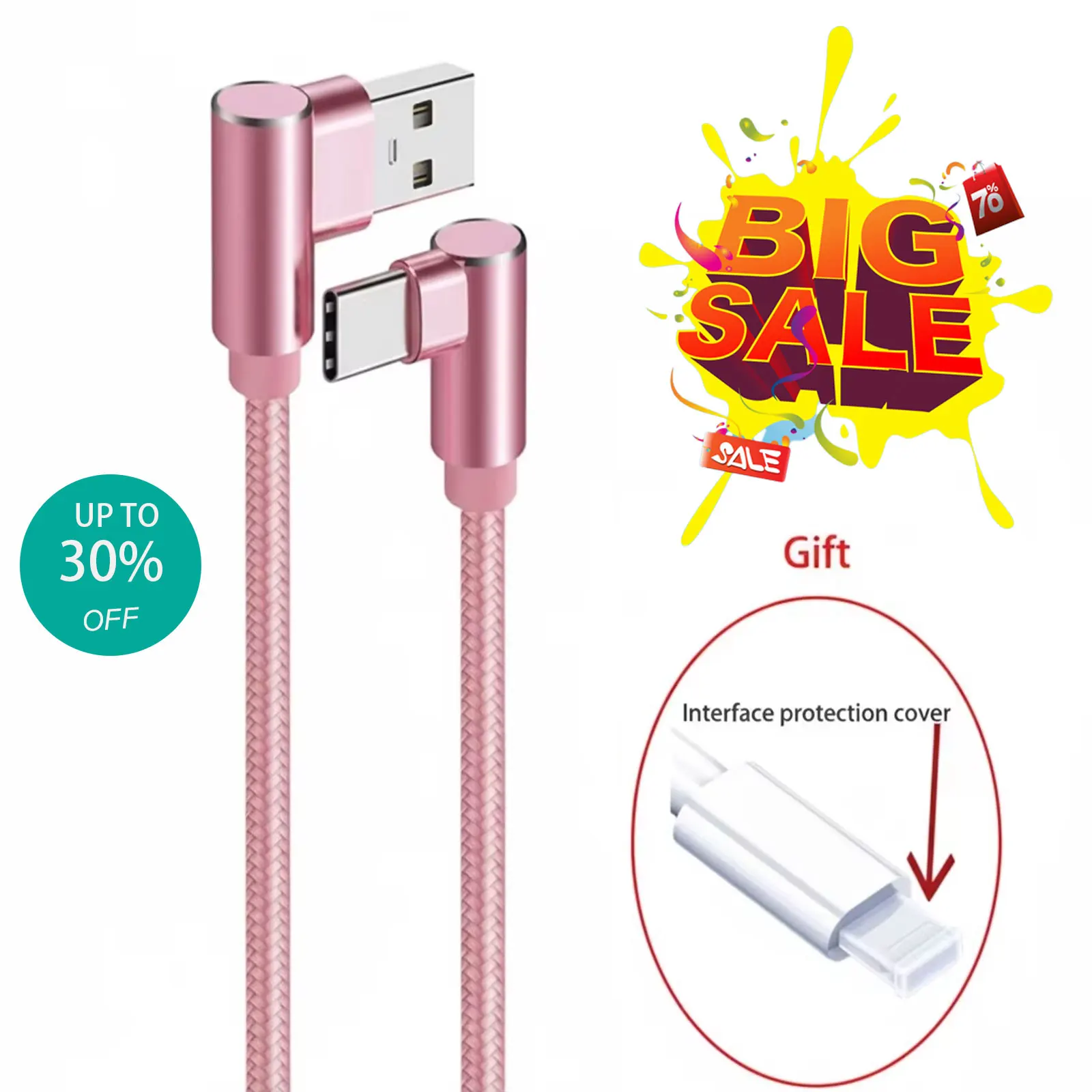 

ANSEIP 90-Degree USB-C Charging Cable: Fast Charging Cord for iPhone 17/16/15 Pro Max, Samsung Galaxy, Huawei Android Phones