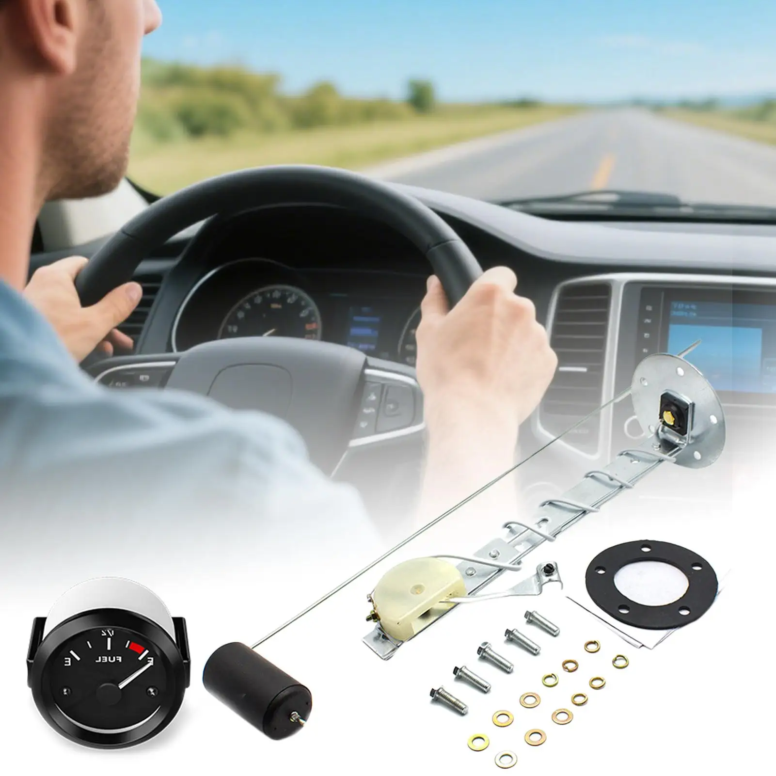 

Car Oil Gauge 12V 52mm Universal LED Sending Unit Oil Sender Gauge For Boat Vehicle RV Convertible Tank Garage Camping Daily