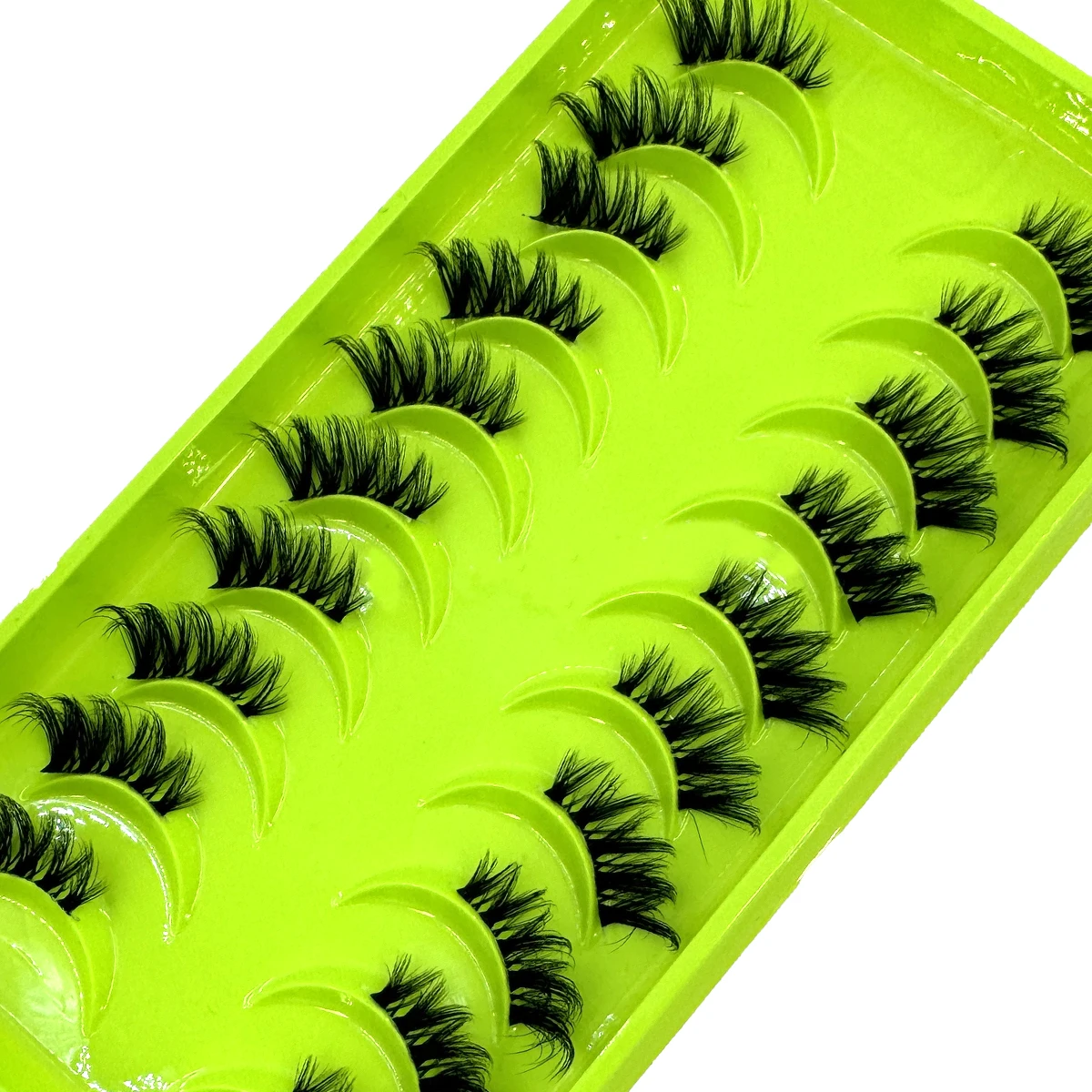AMSDCN Black Eyelashes 10 Half Lashes Soft Natural Cat Eye Lashes Makeup Tool Extension Fluffy Faux Cils back-to-school season
