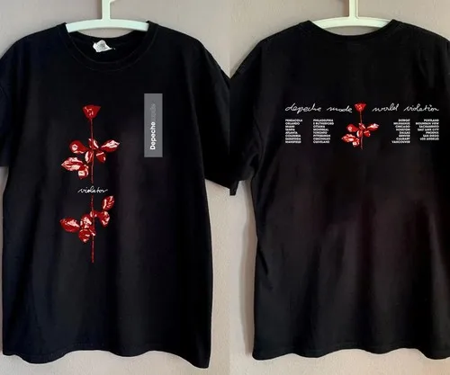 1990 Depeche Mode Violator Albums 90's Black Unisex Tshirt    High quality cotton hip hop streetwear  graphic t shirts