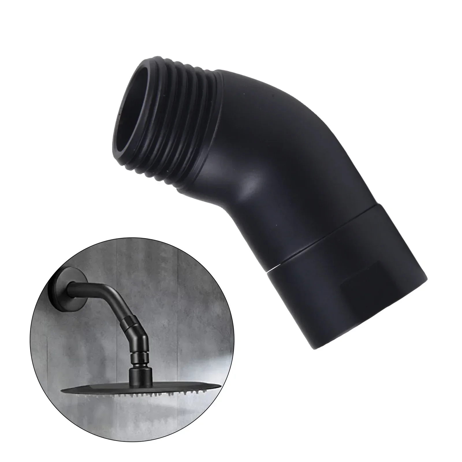 

G1/2 Hand Shower Top Spray Elbow Black Angle Female Thread And Male Thread 135° Sprinkler Nozzle Adapter Shower Head Connector