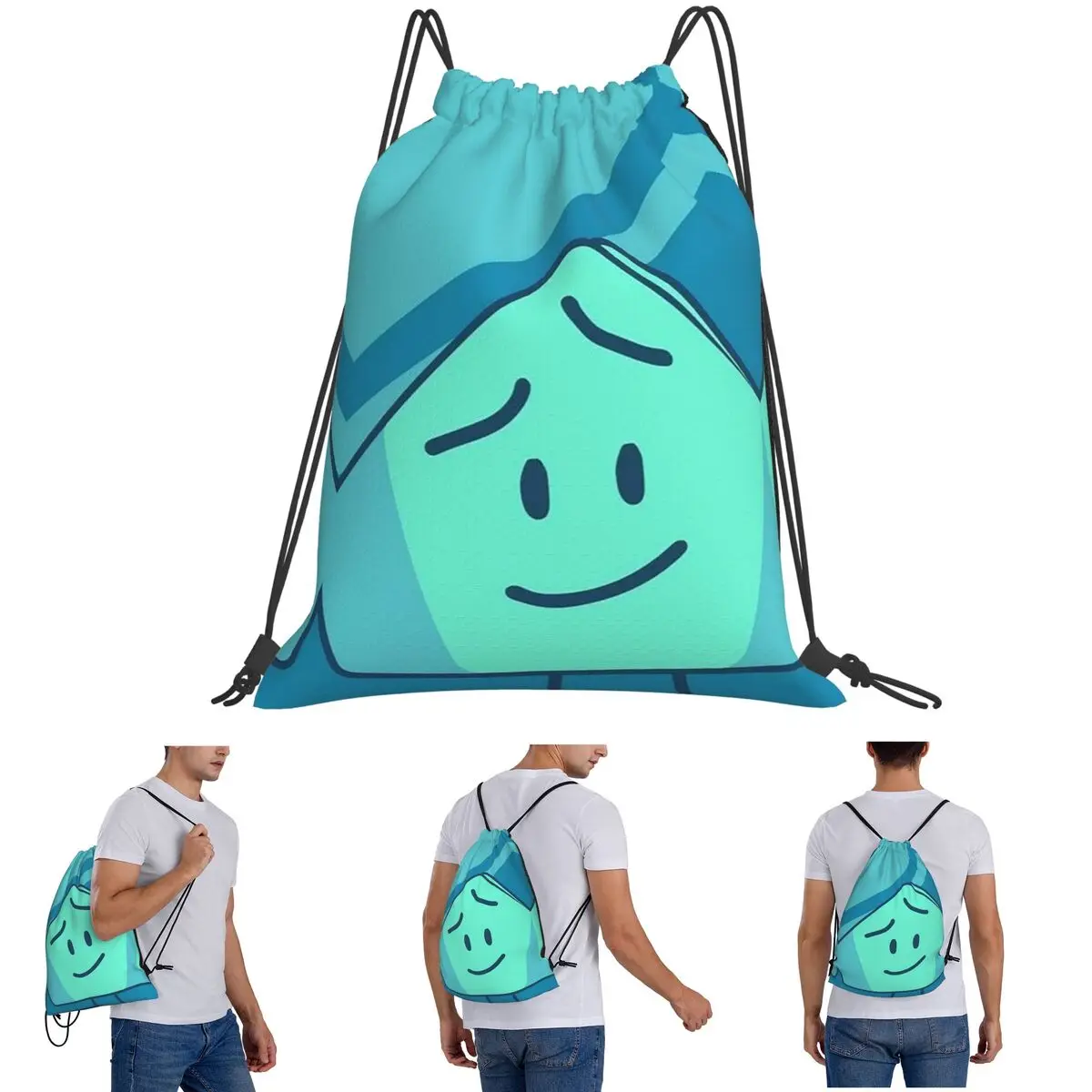 BFDI Four BFB Backpacks Portable Drawstring Bags Sundries Bag Book Bags for Man Woman School
