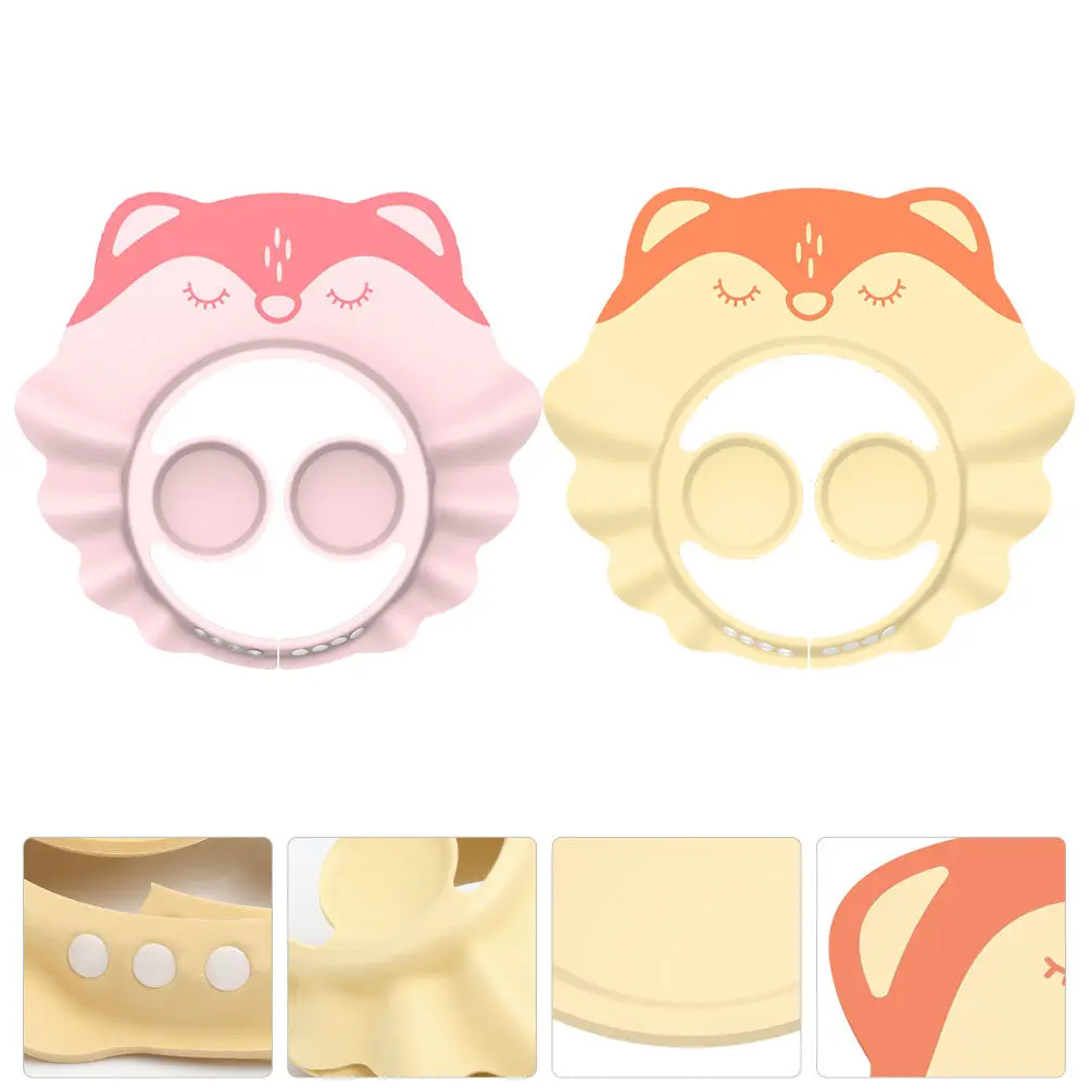 2Pcs Baby Shower Hat Adjustable Eva Hair Washing Visor Toddler Bath Shampoo Caps Protect Eyes Ears Baby Shower Caps