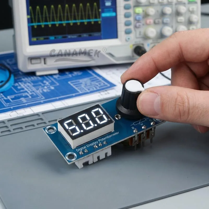 

5K/10K/20K Single Channel Digital Potentiometer Module Adjustable Resistor With 3-digit Digital Tube Knob LED Display