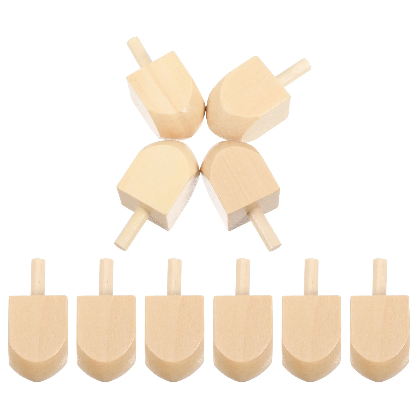 10 Pcs Hanukkah Dreidel Kids Gyroscope Toy Toys DIY Wood Crafts Unfinished Dreidels Party Favors Puzzle Games