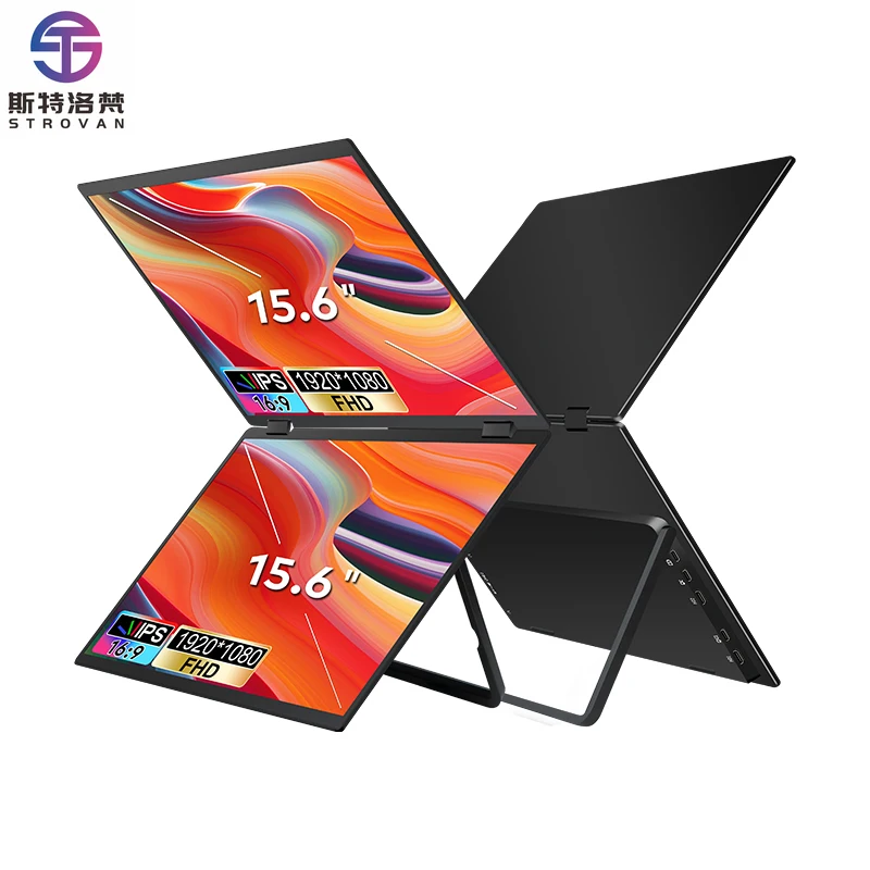 

New 2025 Products Lcd Ips Panel 15.6 Inch Screen Usb c One Cable Portable Triple for Laptop Computer
