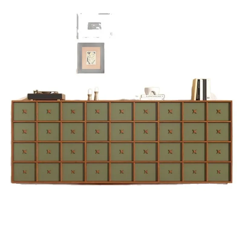 Chinese antique chest of drawers French retro living room side cabinet bedroom locker bedside cabinet drawer cabinet locker