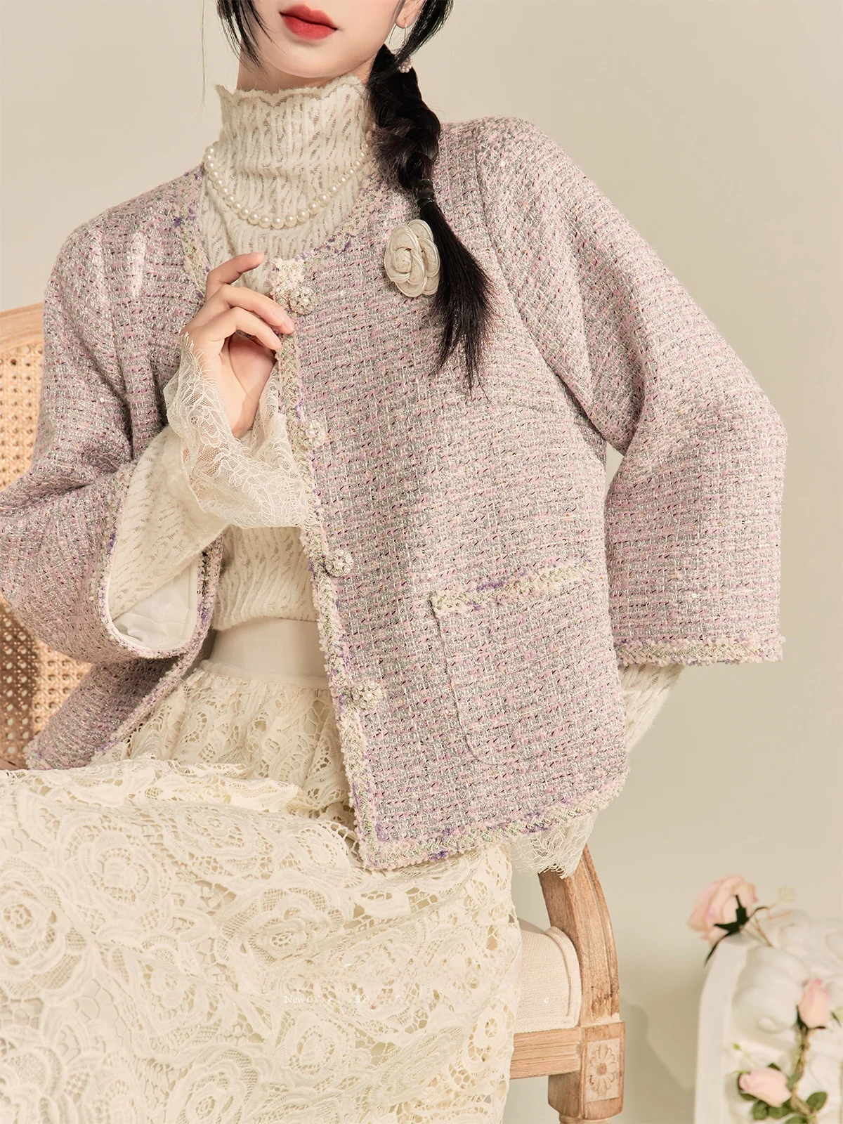 

Ранняя осень, элитный женский костюм, комплект женской верхней одежды Dr Fitted French Sle Long Sve ort Coat