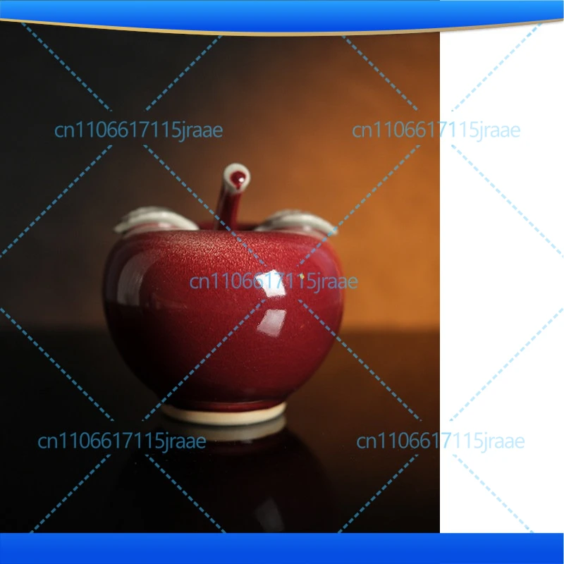A big apple! Junhong kiln becomes a safe fruit! Handmade Jun porcelain ornament