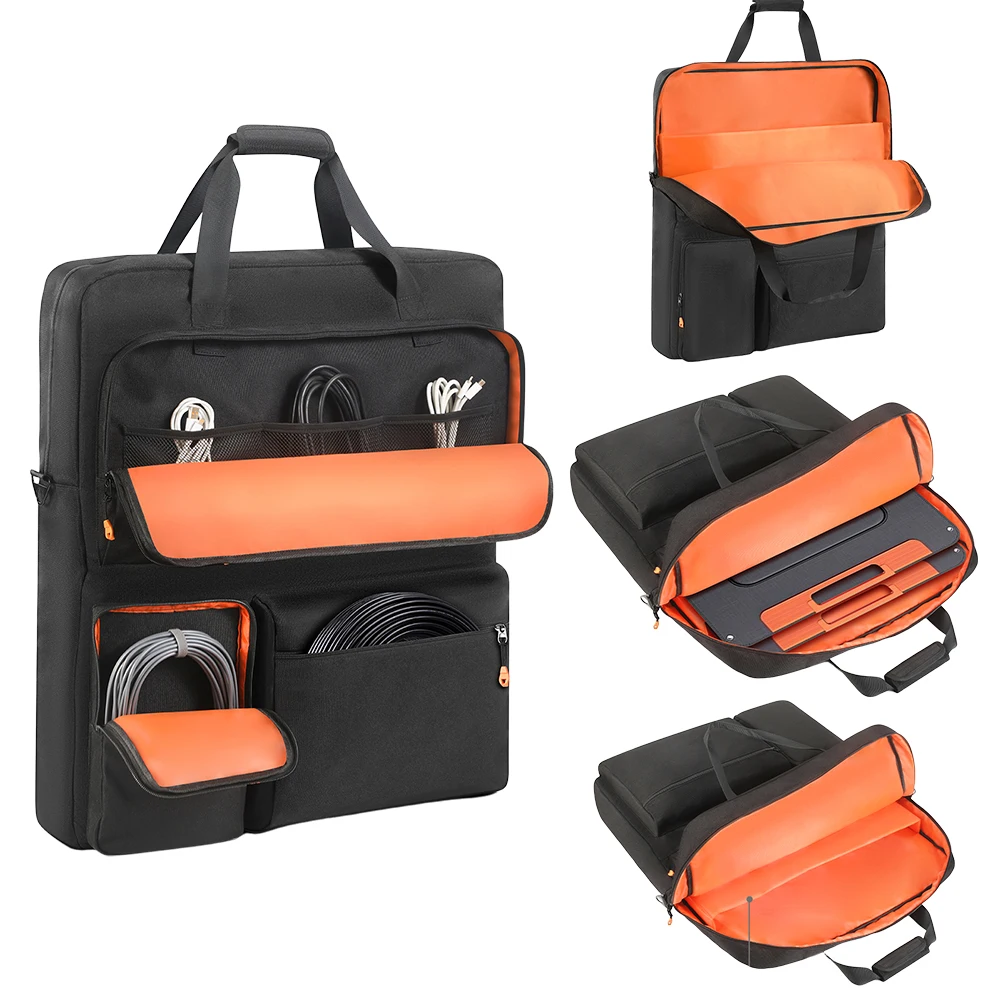 Solar Panel Storage Bags with Shoulder Straps Padded Travel Solar Panel Organizer Large Capacity for Jackery SolarSaga 100W 200W