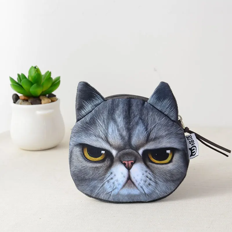 Cat cute small coin purse Meow cartoon small gift Cute cartoon gift coin bag card bag key bag earphones