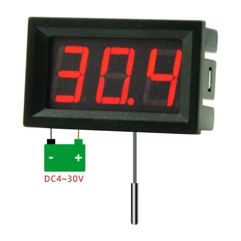 Digital Thermometer -50℃-120℃ DC 4-30V Temperature Meter Sensor Test Used for Car Room Indoor Refrigerator Water Tank