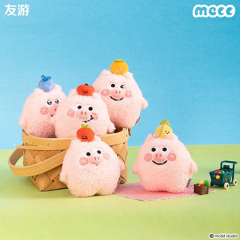 Chaveiro bonito porco rosa bacon boneca de pelúcia brinquedo mão fantoche mochila pingente macio brinquedo animal de pelúcia para todas as idades