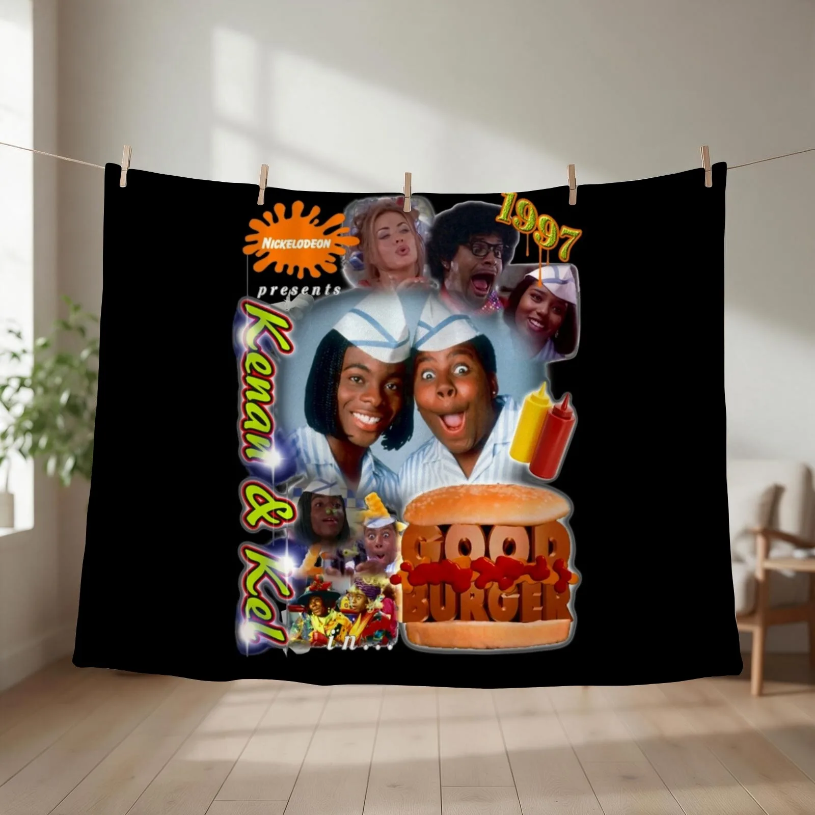 Good Burger Vintage Style Throw Blanket couch cozy soft plush fuzzy picnic outdoor blanket