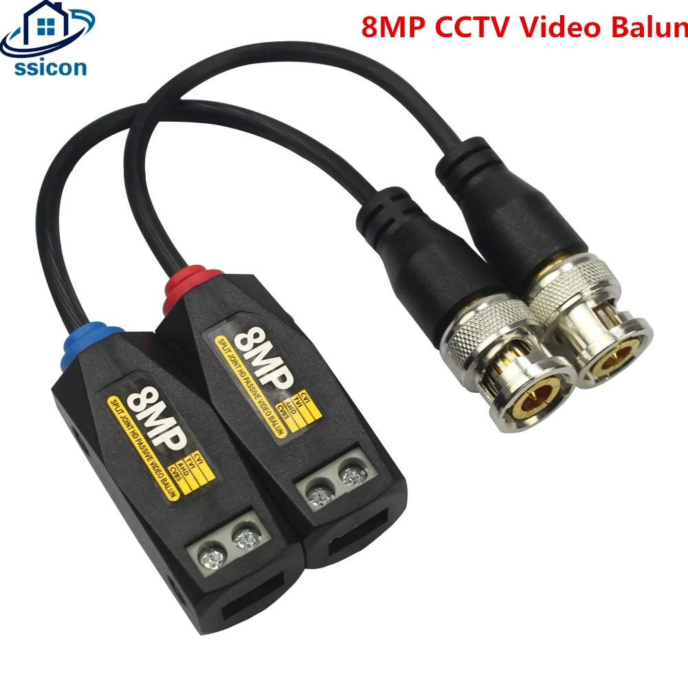 

8MP AHD/CVI/TVI витая пара BNC CCTV Video Balun пассивные трансиверы UTP Balun BNC Cat5 UTP видео Balun для аналоговой камеры 4K