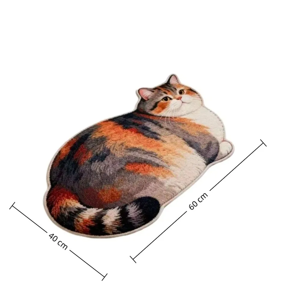 40*60cm Cute Cat Crystal Velvet Floor Mat Russian Blue Non-slip Bedroom Door Small Rug Ginger Cat Water-absorbing view 6