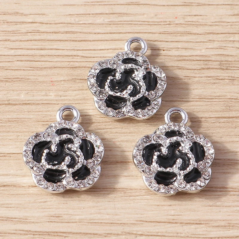 10 Stück 14x17mm Niedliche Kristallblumen-Anhänger für Schmuckherstellung, DIY Tropfenohrringe, Halsketten, Armbänder, Schmuckzubehör – Detail 11