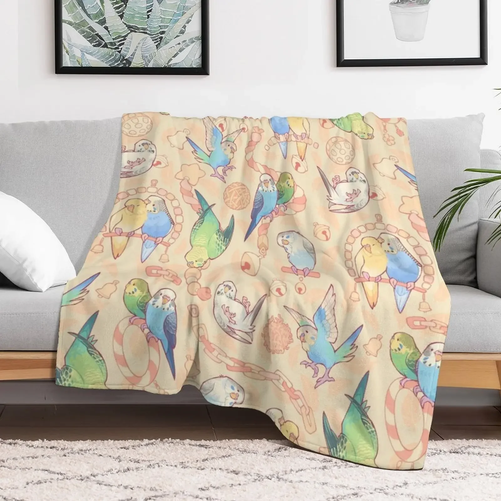 Budgie bunch orange cupcake flavored Throw Blanket Modern Design Soft Blanket for Home Decor