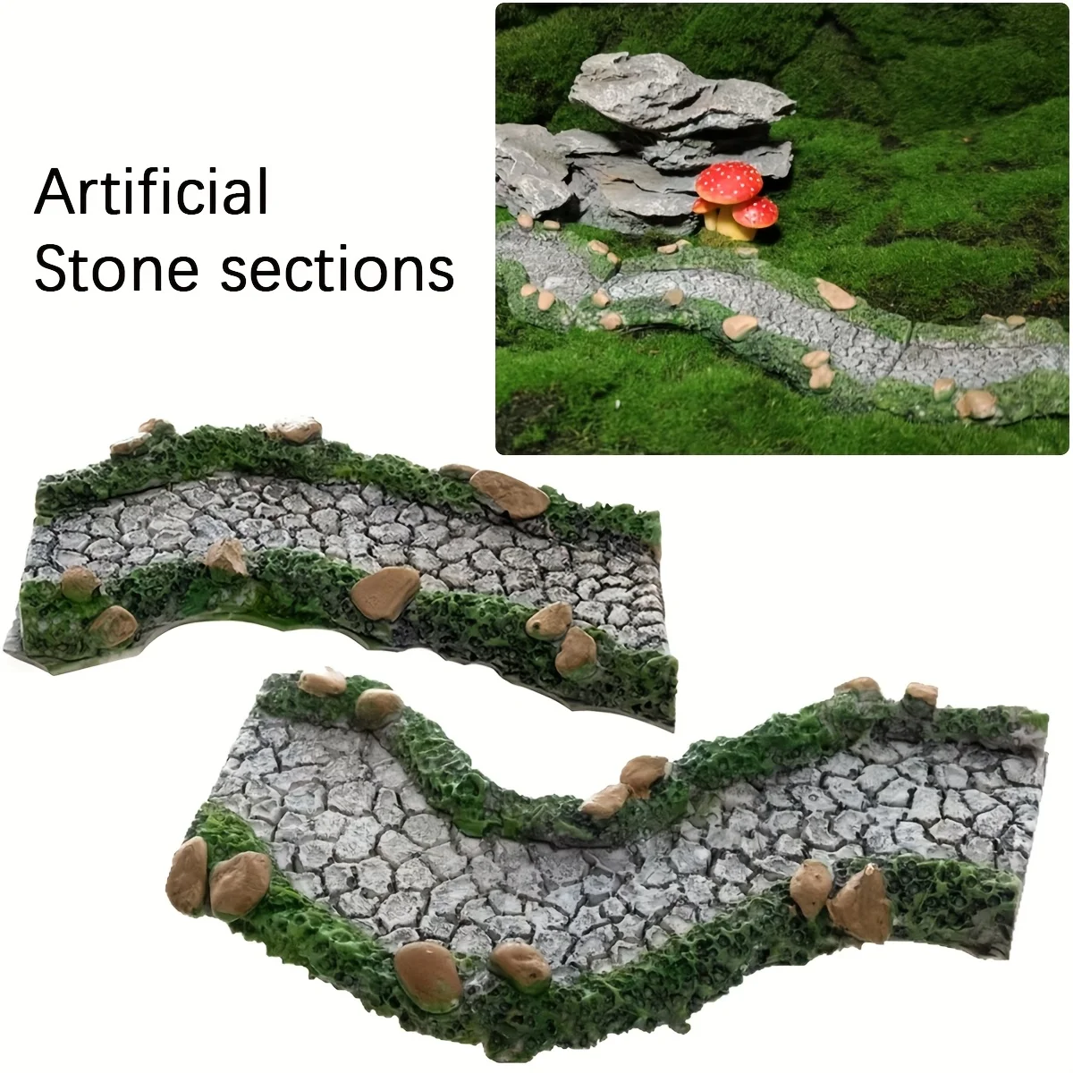 Simulazione Percorsi di pietra Modello Pietra di roccia curva Scena stradale Fata in miniatura Giardino Decorazione paesaggio domestico Accessori fai da te 1 PZ