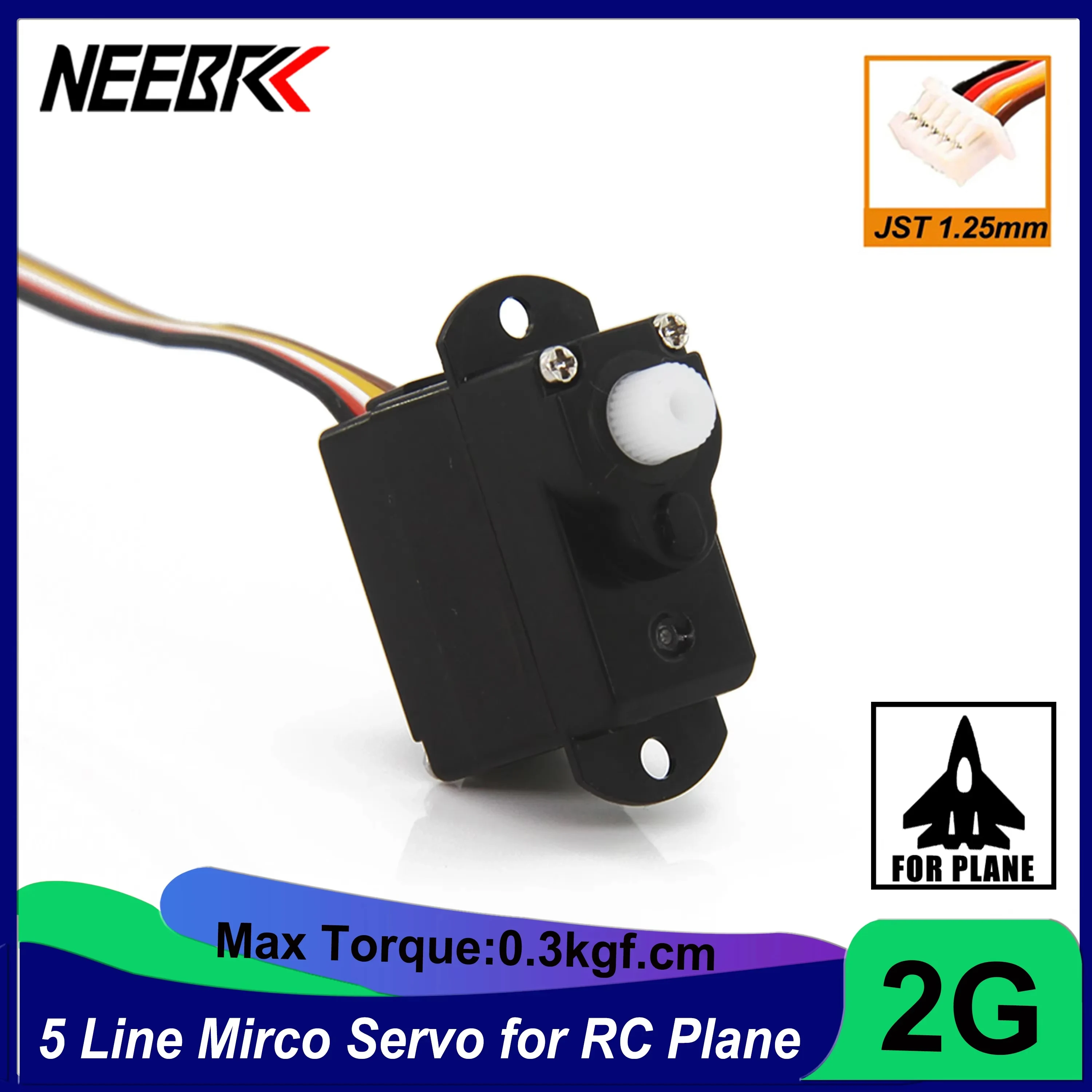 

NEEBRC 2g Mirco Servo 5 Pin for Dron Mini RC Plane fpv Racing Drone Fixed-wing Helicopter Wltoys Remote Control