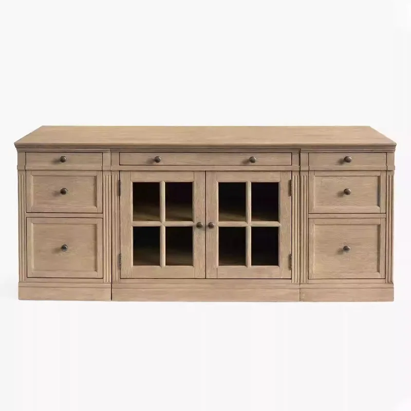 

American glass TV cabinet French small apartment storage living room simple modern dining side storage cabinet