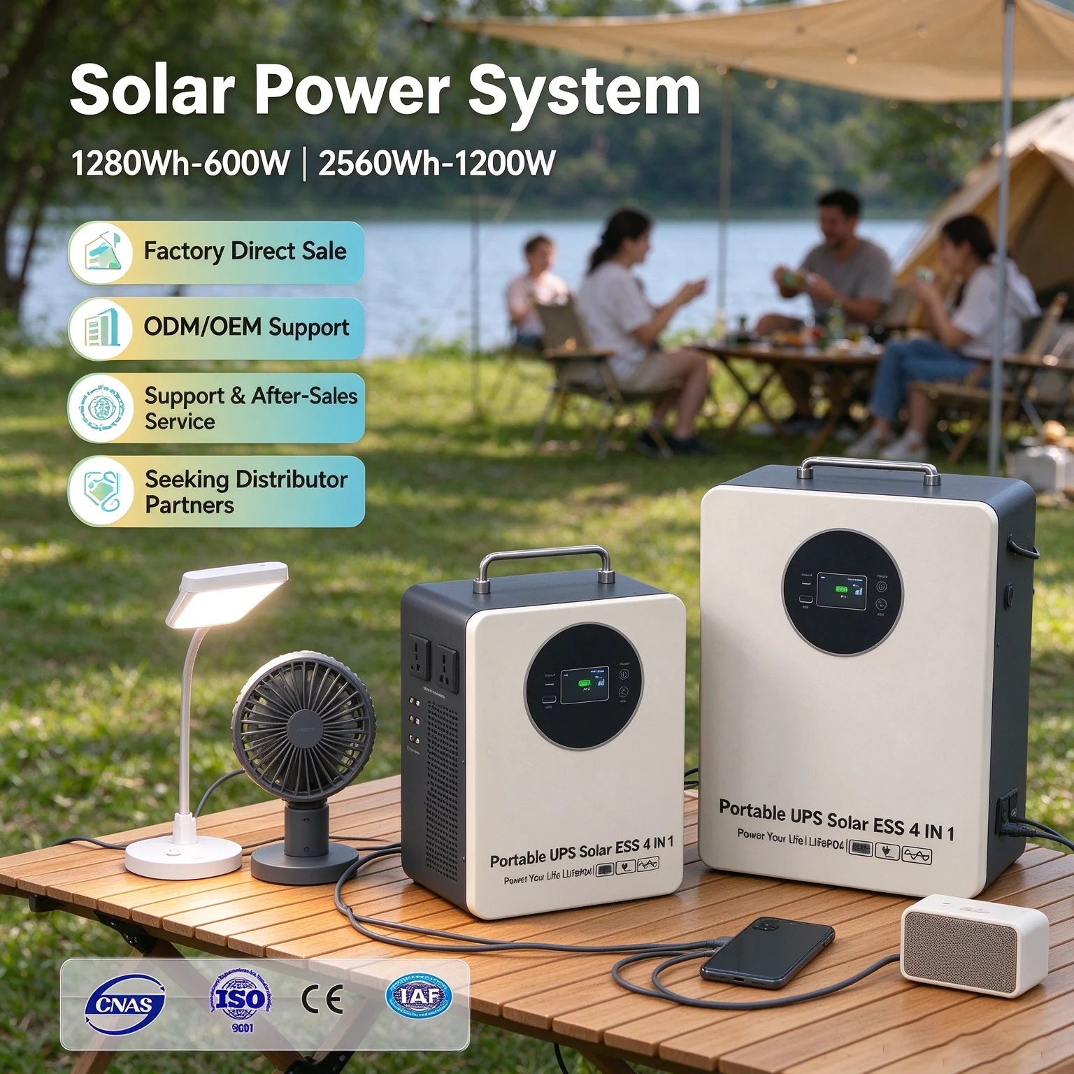 Portable Power Station 600W Ups - Système d'énergie solaire 1,2 kWh, 2,5