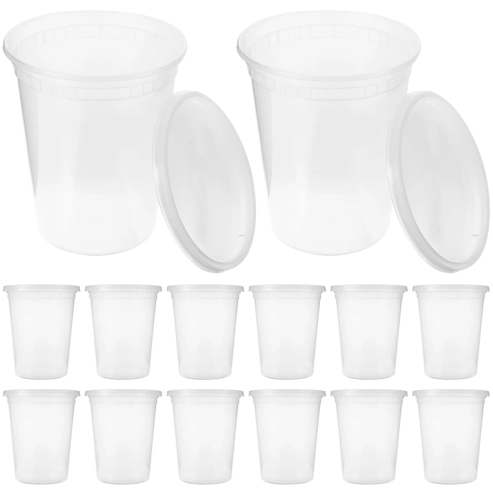 

30Sets Food Containers Soup Cups with Lids Disposable Takeout Bowls Leakproof 32oz for Hot Cold Cereal Porridge