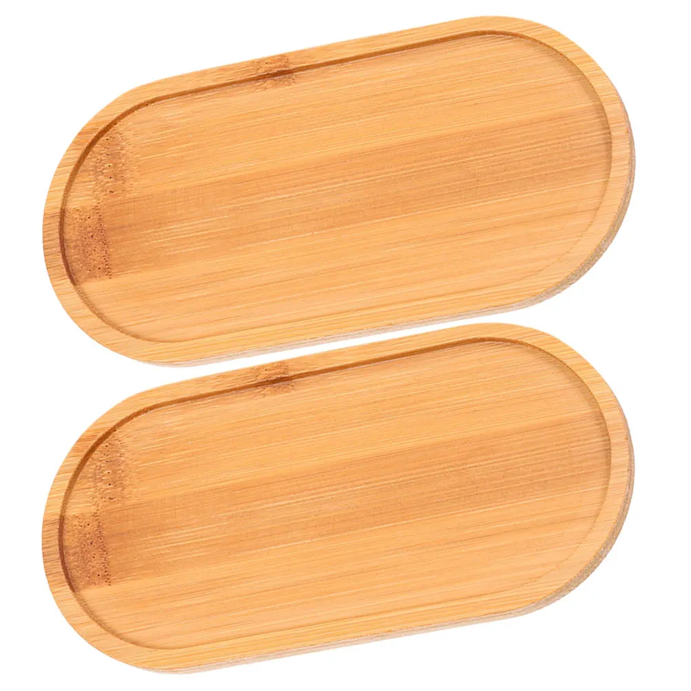 

2 Pcs Flower Pot Tray Bamboo Stand for Plants Ceramic Pots Saucers Drainage Drip Succulent Water Garden Accessories Indoor