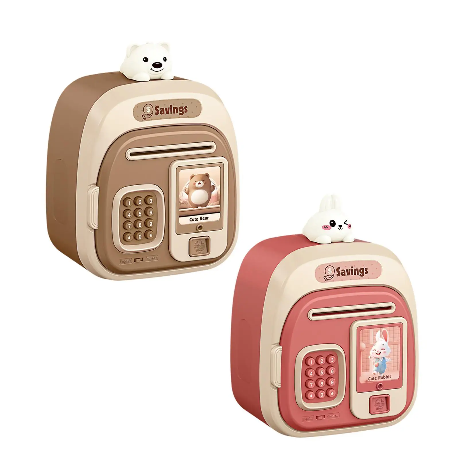 Piggy Bank Cartoon Home Decor Money Security Box Gift Deposit and Withdrawal Money Bank Double Mode Password for Children Kids