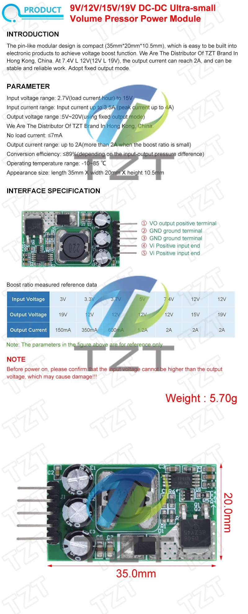 Ultra-Kompaktes DC-DC-Boost-Modul DC 2,7V-15V auf 9V 12V 15V 19V 2A Step-Up-Leistungsmodul für DIY-Solarladegerät Lithiumbatterie – Detail 1