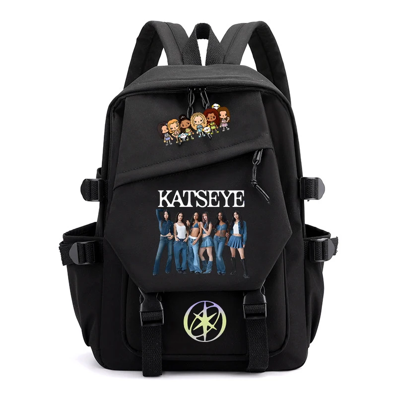 Korean Style KATSEYE Backpack For Women Packsack Multi-function Durable Students Bookbag Girls School Bags Teenager Travel Bags