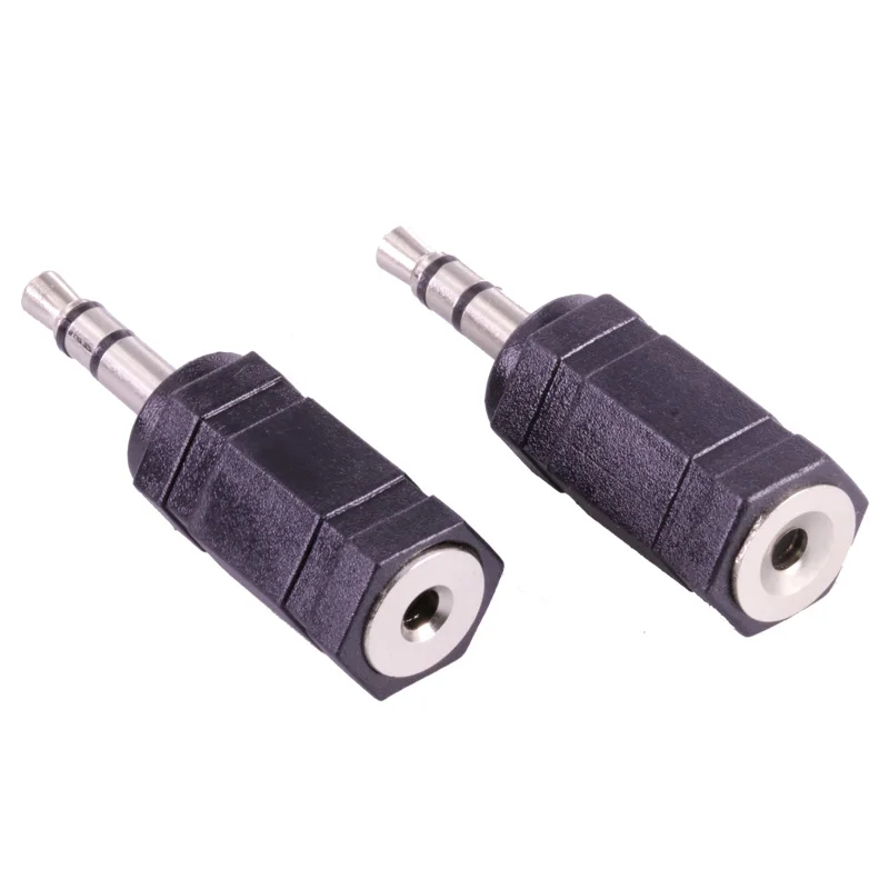 High Quality 1pc Gold 2.5 mm Male to 3.5 mm Female audio Stereo Adapter Plug Converter Headphone jack